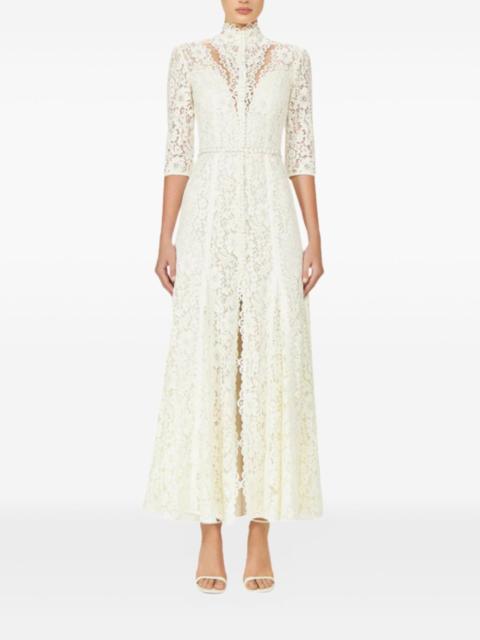 COSTARELLOS Junia illusion-neckline maxi dress