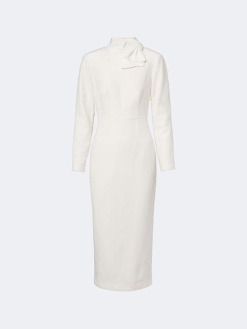 ROLAND MOURET Ramie and silk jacquard cocktail dress