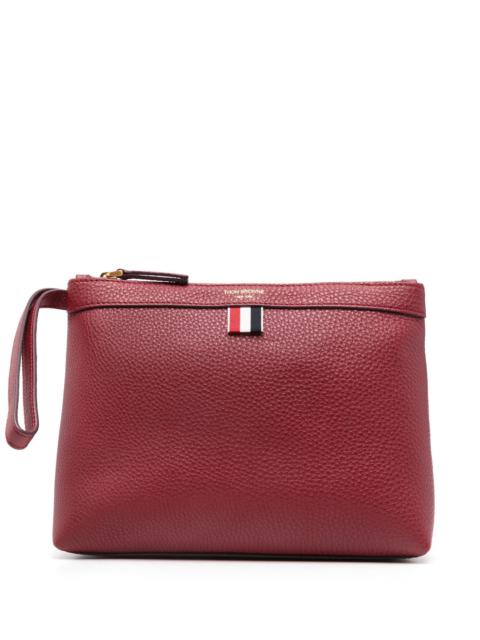 Thom Browne Toiletry Case In Soft Pebble Grain | REVERSIBLE 