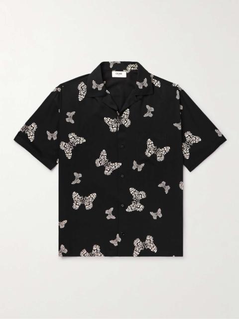 Convertible-Collar Printed Woven Shirt
