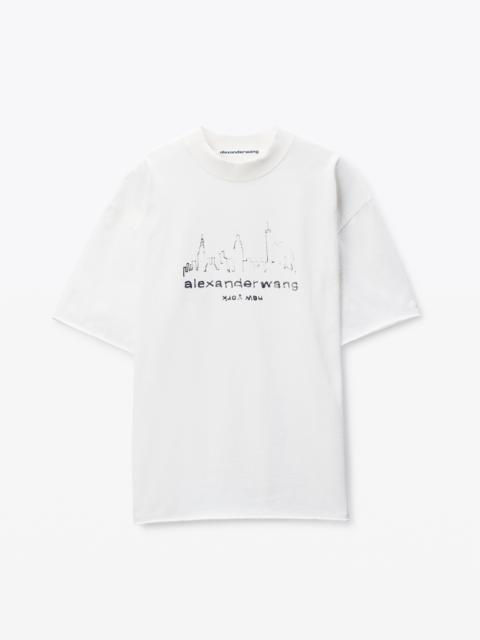 Alexander Wang White Cotton Oversized Logo T-Shirt