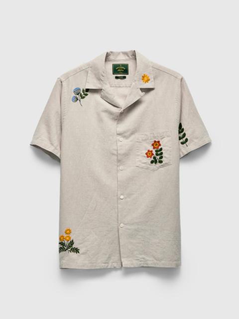 Portuguese Flannel Spring Embroidery Shirt in Ecru