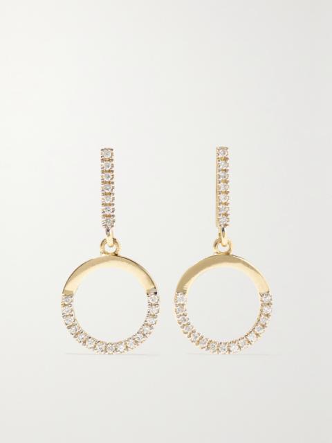 MATEO Half Moon 14-karat Gold Diamond Earrings