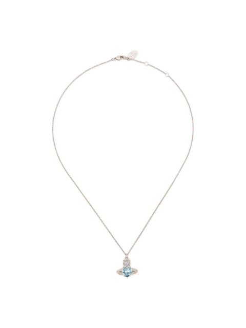 Vivienne Westwood aquamarine heart orb necklace