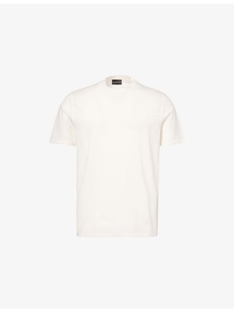 EMPORIO ARMANI Embossed-Brand Relaxed-Fit Cotton-Jersey T-Shirt