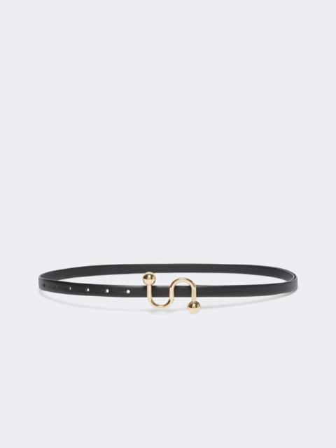 Sportmax Leather low-waist belt - black