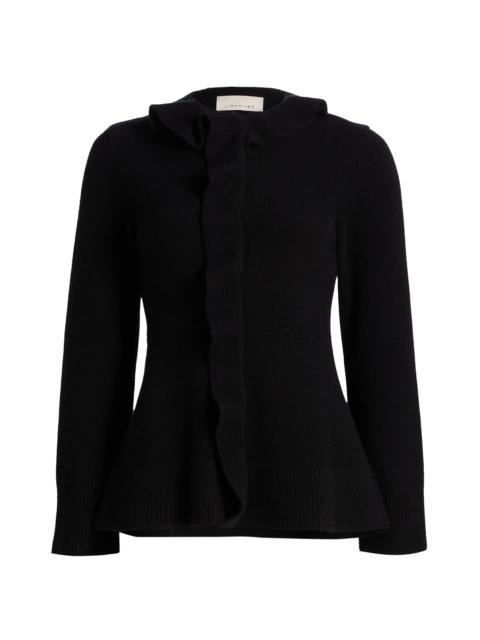 LIBEROWE Women's Queen Wool Ruffle Cardigan - Black