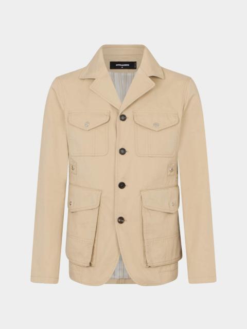 DSQUARED2 MILITARY CHIC UTILITY COTTON JACKET