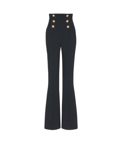 Balmain Crepe wide-leg trousers with buttons