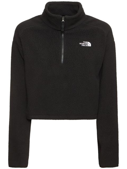 High-neck cropped sweatshirt