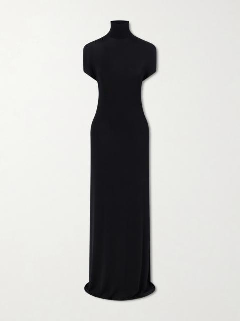 COLLEEN ALLEN Open-back Jersey Turtleneck Gown
