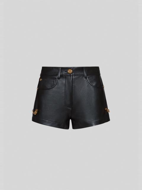 VERSACE Safety Pin Nappa Leather Shorts