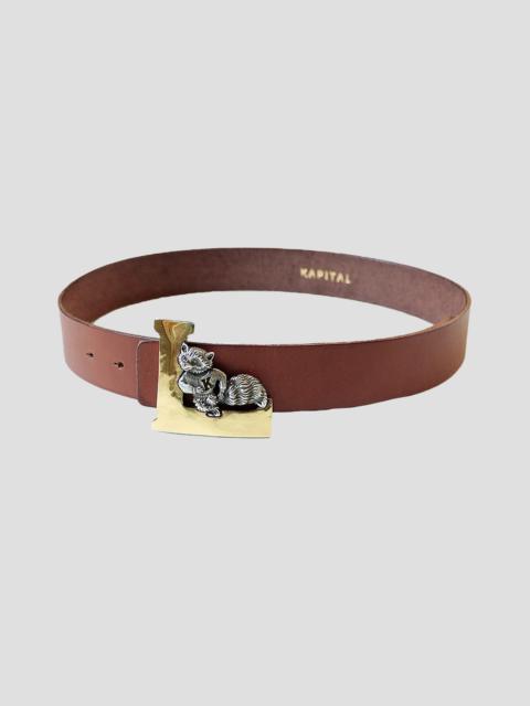 Kapital LEATHER LAUNDRY RACOON BUCKLE BELT