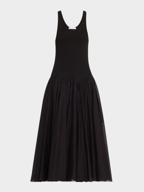 Double-Layered Crinoline Maxi Dress