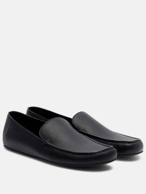 The Row Leo leather slip-on shoes
