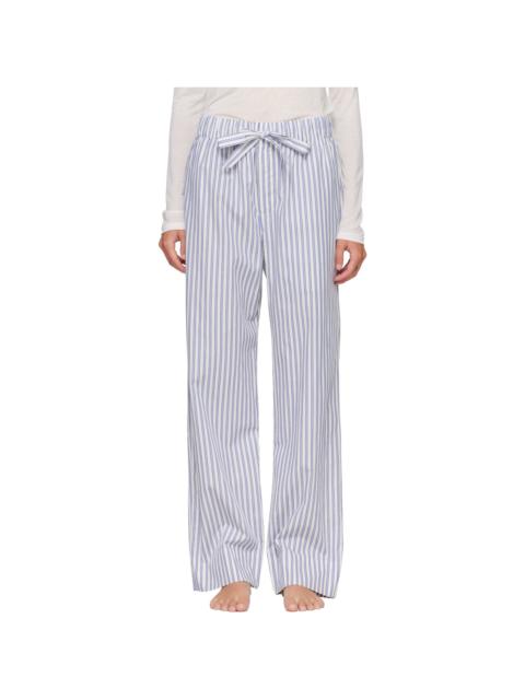 TEKLA Blue & White Poplin Pyjama Pants
