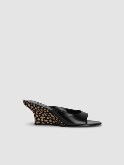 BY FAR Caroo Black Cheetah Pony Hair Mule
