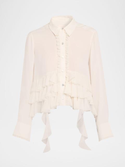 Cinq à Sept Nori Ruffled Button-Front Shirt