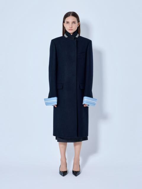 Prada Single-breasted Embroidered Double Wool Coat