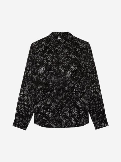 The Kooples WHITE AND BLACK MICRO DOT PRINT SHIRT