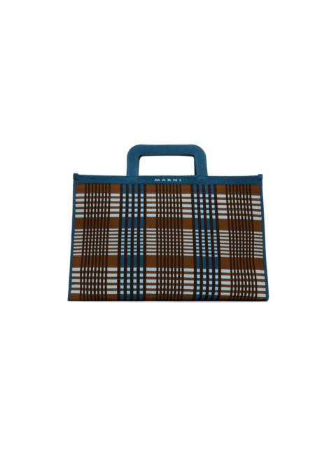 Blue & Brown Knit Briefcase