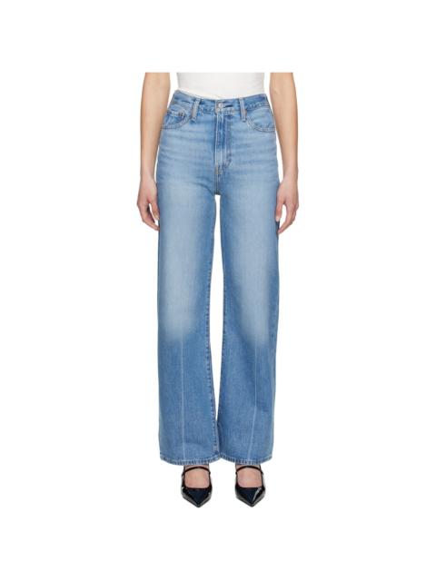 Blue Ribcage Wide Leg Jeans