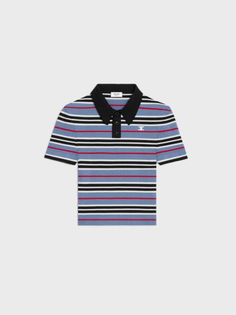 CELINE cropped polo IN striped cotton