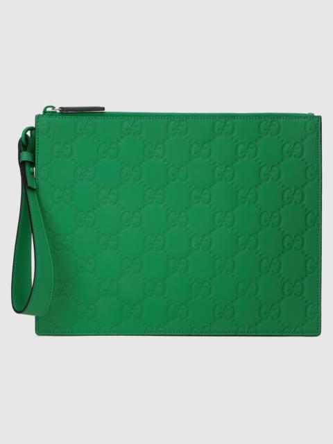 GUCCI GG rubber-effect pouch