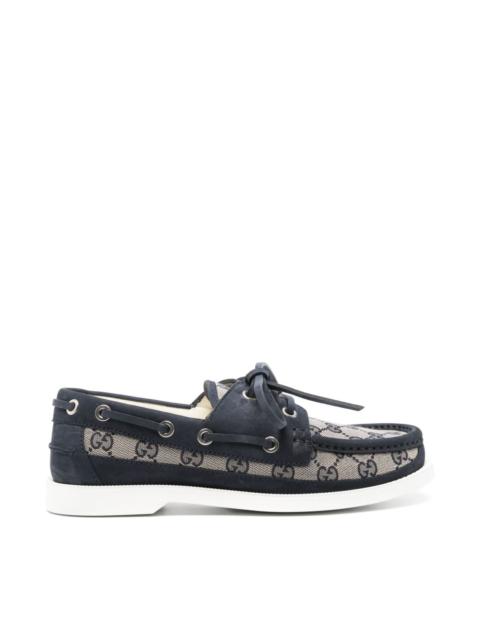 GUCCI 남자의 원래 GG 레이스 업 loafer