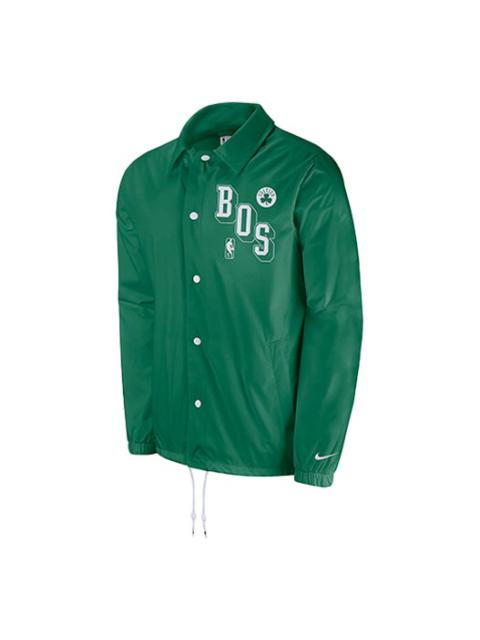 Men's Nike NBA Boston Celtics Alphabet Printing logo Sports COACH Jacket Alfalfa Green DB1432-312