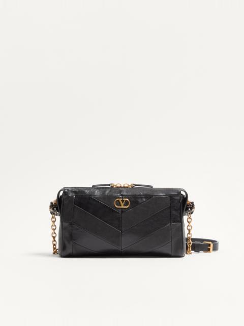 Valentino VALENTINO GARAVANI PANTHEA SMALL SHOULDER BAG IN NAPPA LEATHER WITH A CHEVRON PATTERN