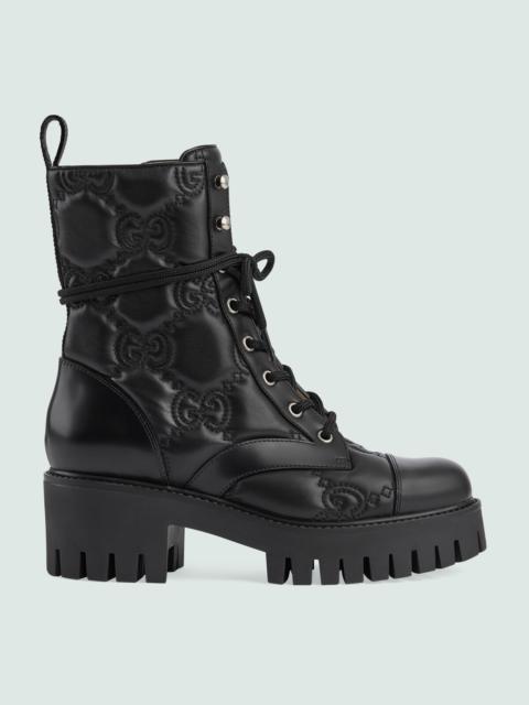 Women's GG Matelassé lace-up boot