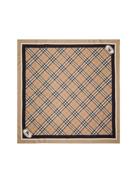 Burberry Beige Check Silk Scarf