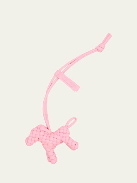 Bottega Veneta Intreccio Nappa Leather Dog Charm