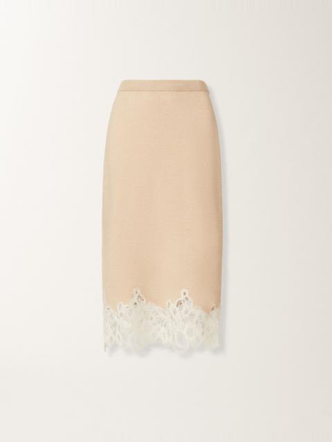 FABIANA FILIPPI Platinum skirt with macramé lace