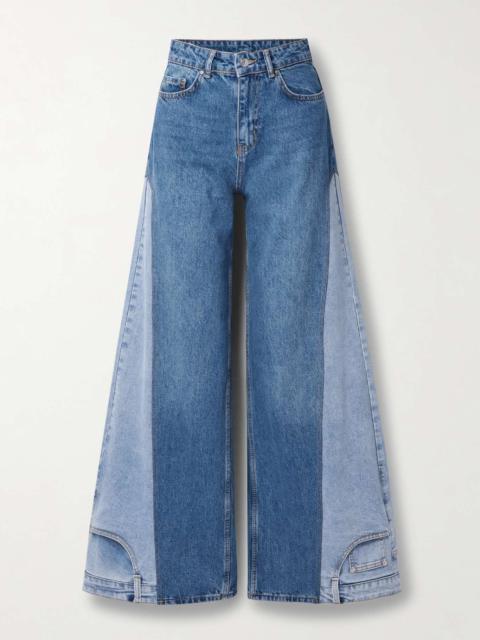BETTTER + NET SUSTAIN two-tone high-rise wide-leg jeans
