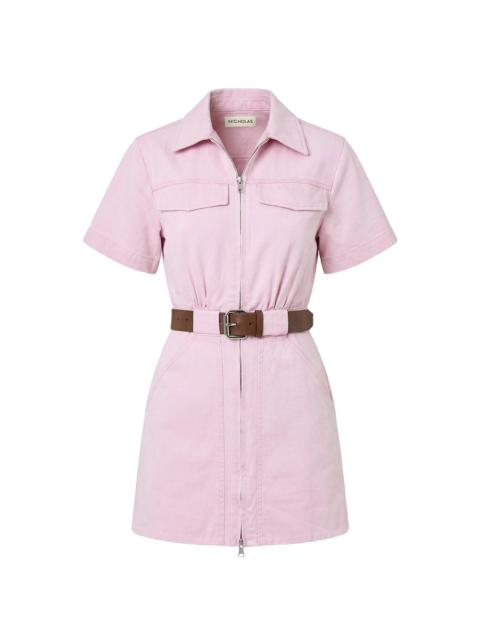 NICHOLAS Women's Embla Utility Belted Denim Minidress - Rose