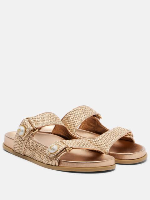 JIMMY CHOO Fayence raffia-effect sandals