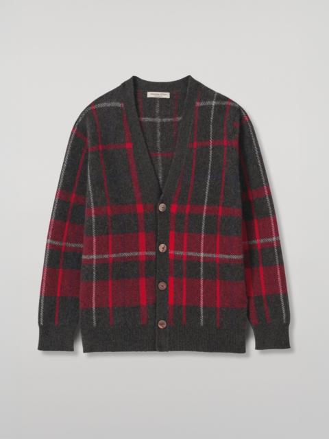 Johnstons of Elgin Mach Red Brushed Cashmere-Silk Cardigan