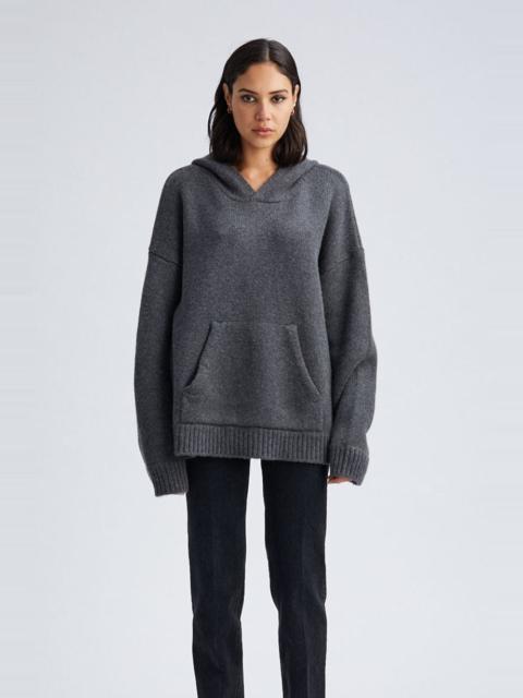 SPRWMN CHARCOAL HEAVY CASHMERE OVERSIZED HOODIE
