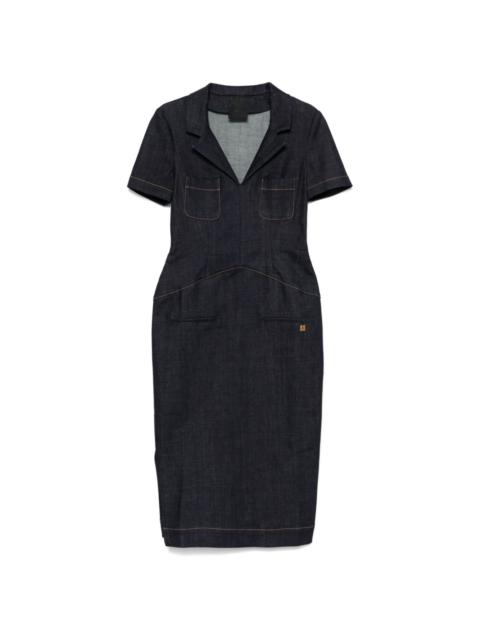 Givenchy 4G-emblem denim midi dress