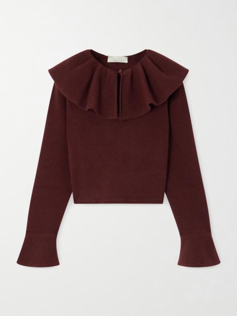 LIBEROWE Gia Cropped Ruffled Wool Sweater