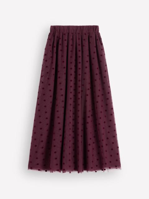 BODEN Full Tulle Party Skirt-Dark Cherry Flocked Spot