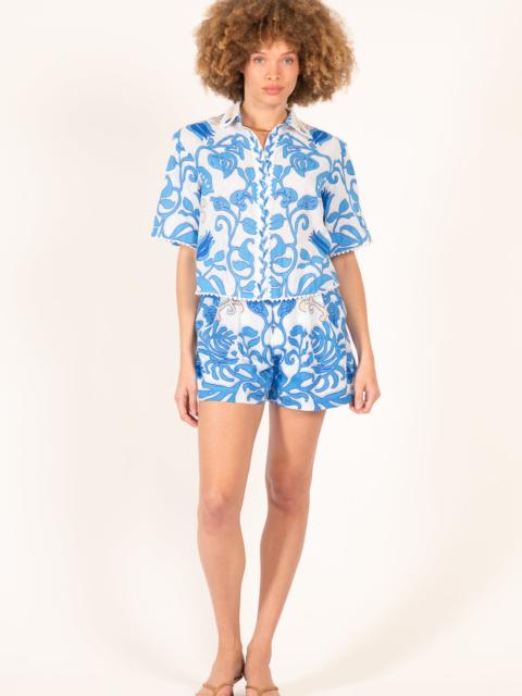 Poupette St Barth Shirt Java - White Blue Ritual