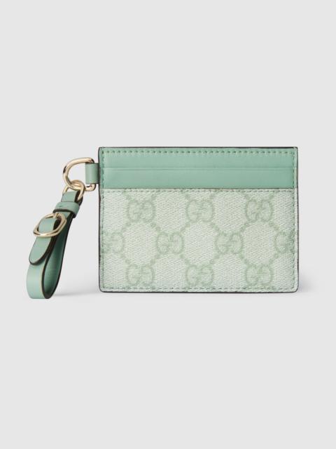 GUCCI GG Emblem card case with strap