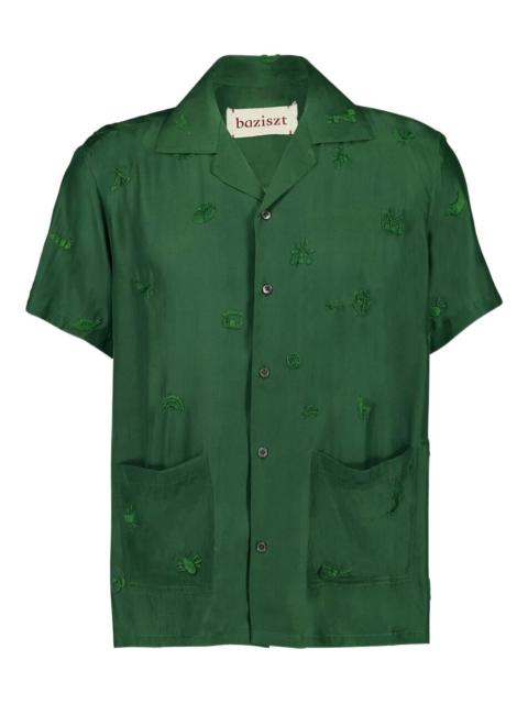 baziszt embroidered pocket shirt