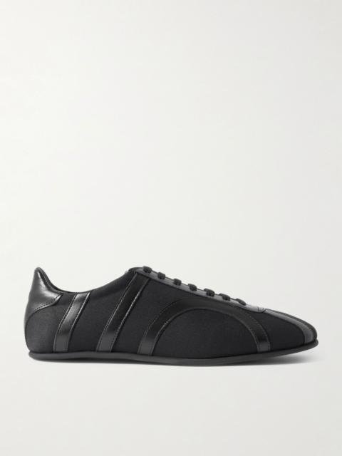 TOTEME Leather-trimmed cotton-canvas sneakers Black