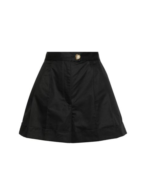 pleated cotton shorts
