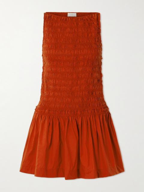 FAITHFULL Maria Shirred Cotton Mini Dress