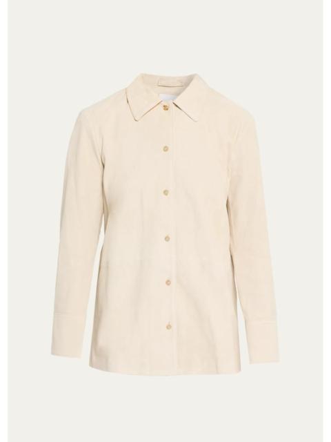 Vince Suede Paneled Shirt Jacket